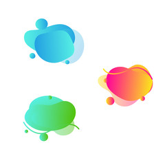 Vector abstract liquid shapes. Geometric and plastic elements. Colorful gradients.