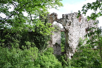 Ruins of a medieval castle in Poland
