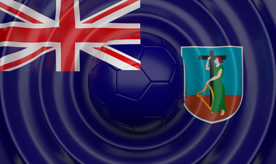 Montserrat, soccer ball on a wavy background, complementing the composition in the form of a flag, 3d illustration