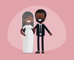 Cute people getting married - Vector illustration