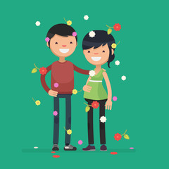 Cute characters vector illustration