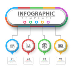 Business infographic. Paper origami template.
