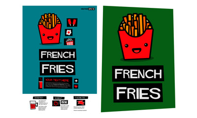 French Fries Retro Style Poster Design