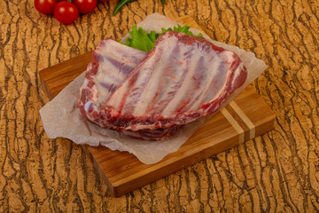 Raw pork ribs