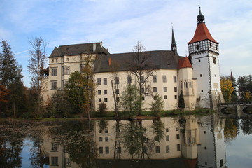 Fototapeta premium Blatná castle with moat, South Bohemian region, Czech republic