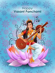 Obraz na płótnie Canvas Goddess Saraswati for Vasant Panchami Puja of India