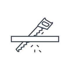 thin line icon hand saw