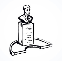 Bust a man. Vector drawing