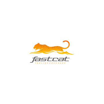 Tiger logo - fast cheetah - leopard vector