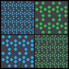 Set of Four Seamless Abstract Backgrounds with Colorful Squares Pattern 