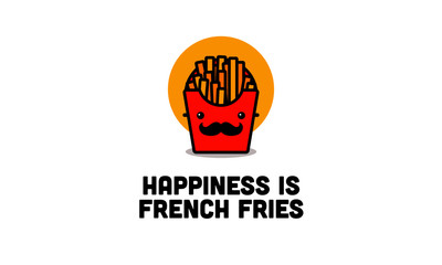 Happiness is French Fries Quote Poster Design
