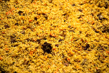 Background of cooked rice yellow
