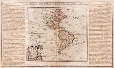 Map of South and North America, 1786, Brion de la Tour