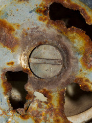 Rusty drain hole in the bathroom close up – Image