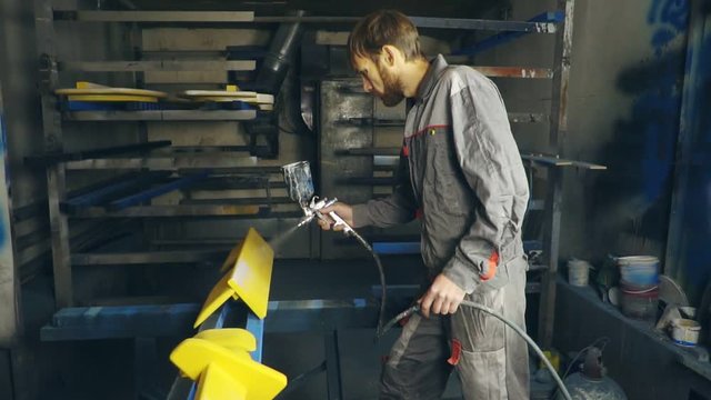 painting products in the shop