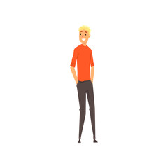 Smiling man in casual clothes vector Illustration