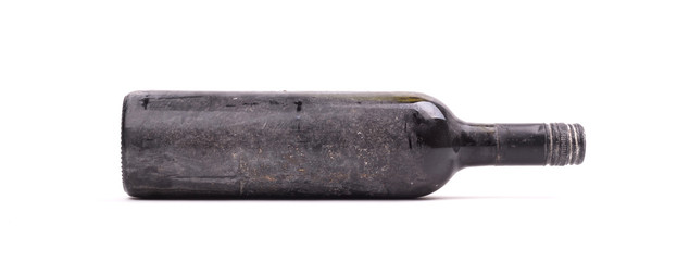 Fototapeta premium Old bottle of wine, covered in dust