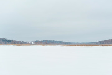 winter landscape on a frozen lake