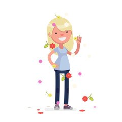 Cute people celebrating - Vector illustration