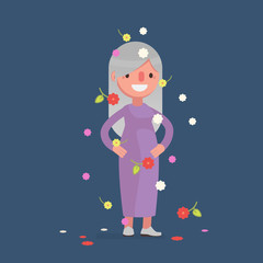 Cute people celebrating - Vector illustration
