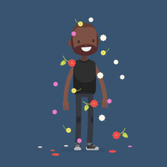 Naklejka premium Cute people celebrating - Vector illustration