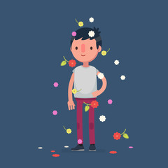 Cute people celebrating - Vector illustration