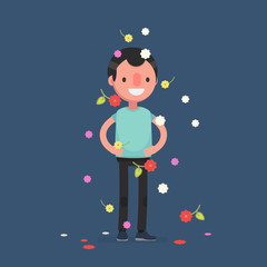 Cute people celebrating - Vector illustration