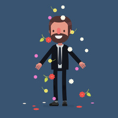 Cute people celebrating - Vector illustration