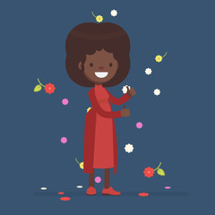 Cute people celebrating - Vector illustration
