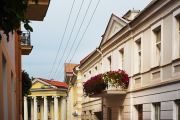 Fototapeta na wymiar antique building view in Old Town Vilnius, Lithuania