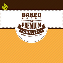 Vector bakery flat label template for fresh bread