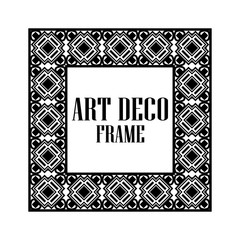 Art deco vintage border frame. Retro design template. Vector illustration