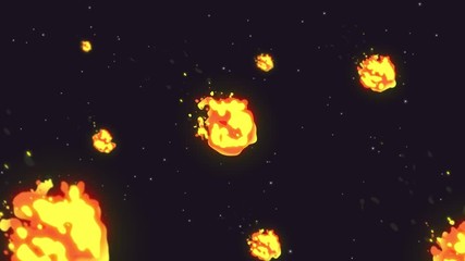 Fiery  Comet Flying Through Space