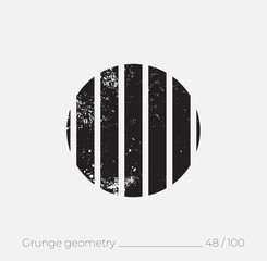 Geometric simple shape in grunge retro style
