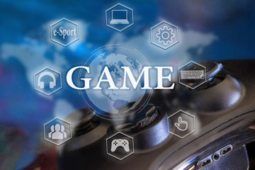 Fototapeta premium gaming game play tv fun gamer gamepad guy controller video console playing player holding hobby playful enjoyment view concept