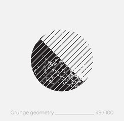 Geometric simple shape in grunge retro style