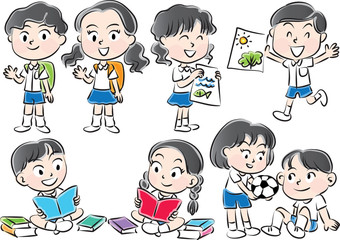 school boy and girl set