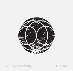Geometric simple shape in grunge retro style