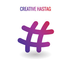 Creative Simple Hashtag Colorful Design - Elements