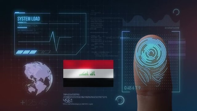 Finger Print Biometric Scanning Identification System. Iraq Nationality