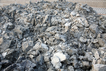 Soil for the production of bricks in brick factory in Sarberia, West Bengal, India