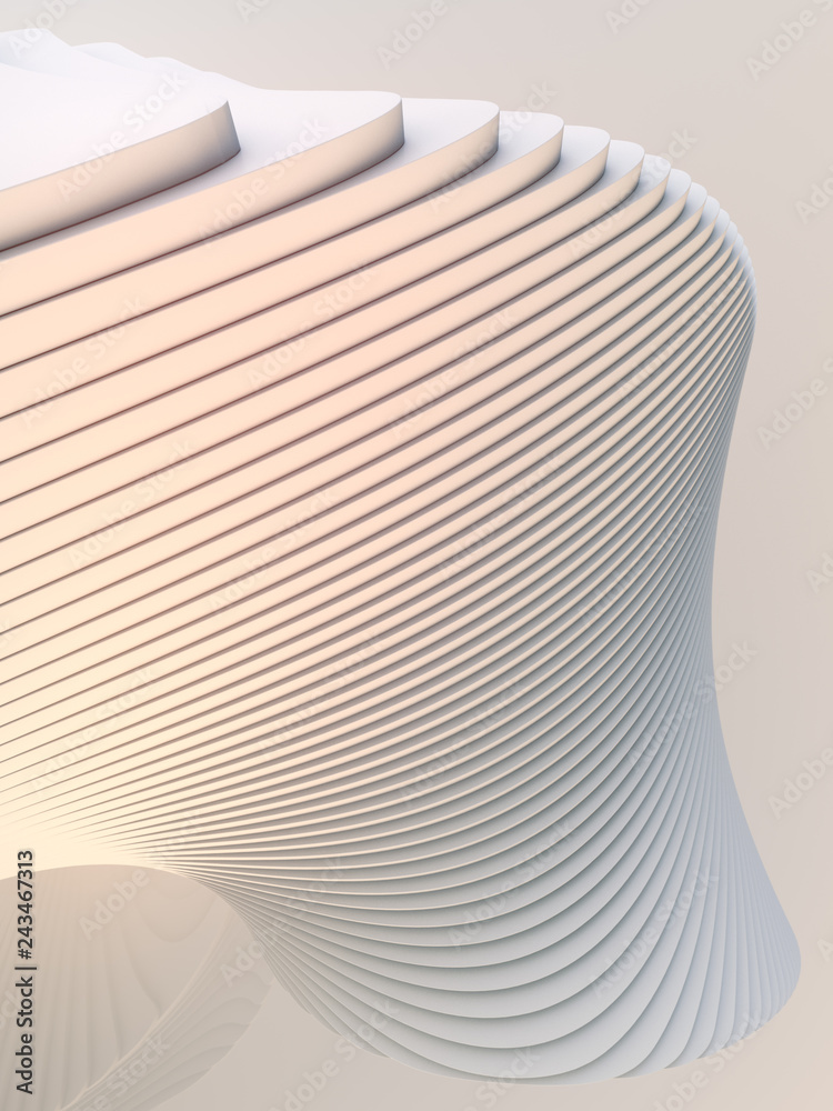 Aufkleber white stripe pattern futuristic background. 3d render illustration