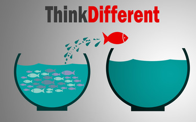 Think different, Fish jumping outside the aquarium