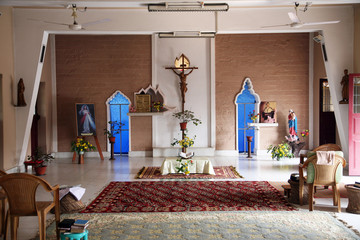 Chapel in Little Flower Convent in Bosonti, West Bengal, India