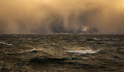 Storm on the fiord near Trondheim.