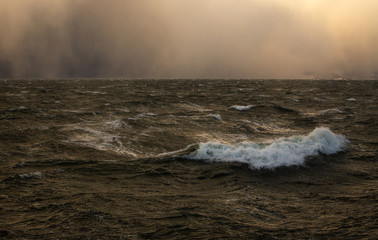 Storm on the fiord near Trondheim.