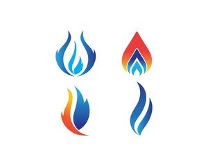 Fire flame Logo Template vector icon Oil, gas and energy logo