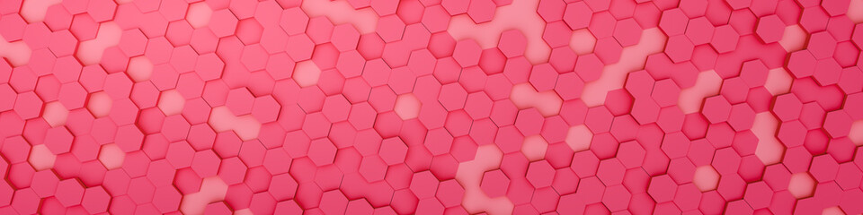 red hexagon background