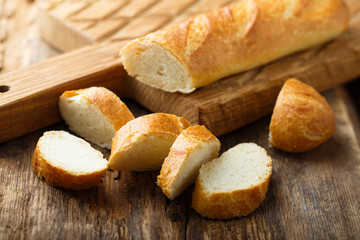 Freshly made baguette bread