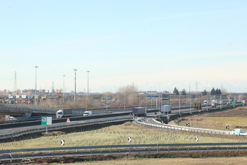 lanes of interchange on italian highway